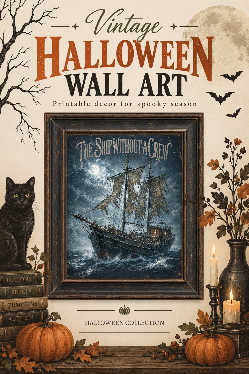Haunted Ghost Ship Wall Art, Downloadable Wall Art