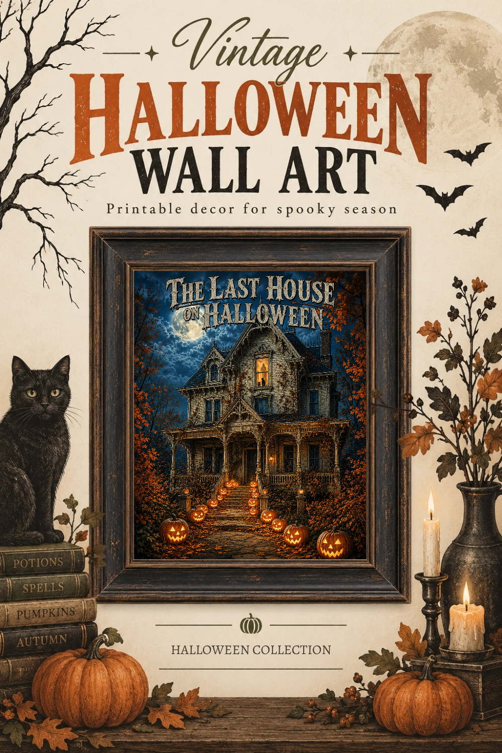 Haunted Victorian House Wall Art, Downloadable Wall Art