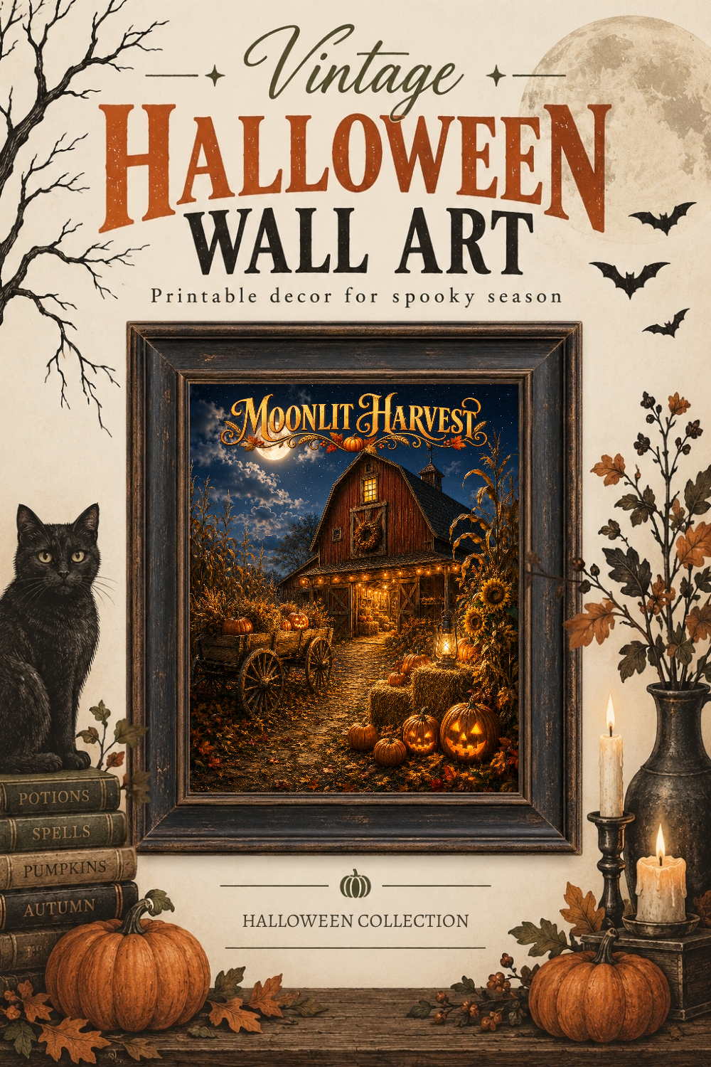 Moonlit Harvest Wall Art, Downloadable Wall Art