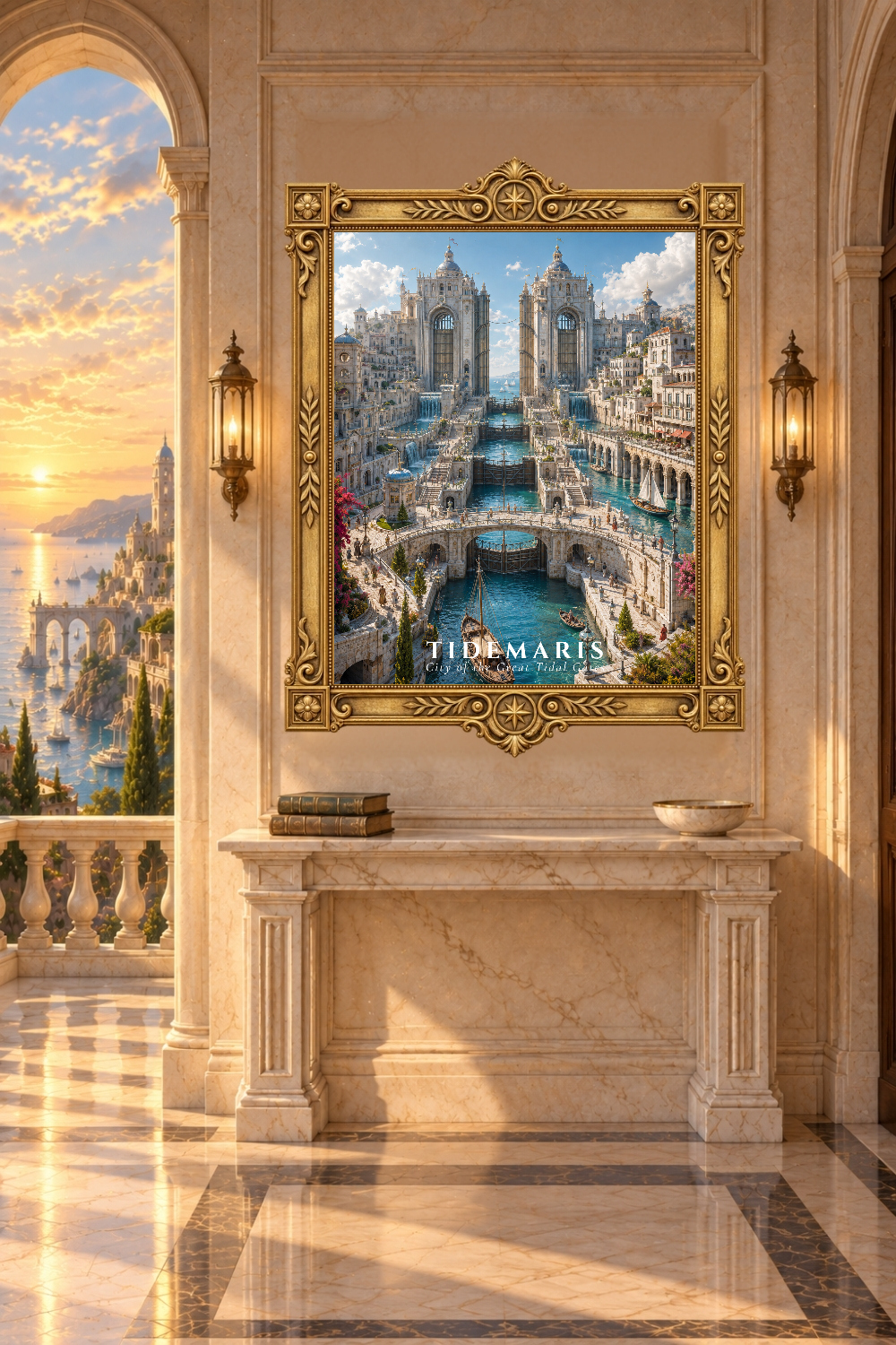 Tidemaris Fantasy City Print, Coastal Kingdom, Tidal Gates