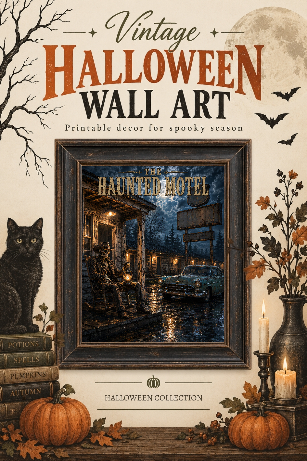 Route 66 Haunted Motel Wall Art, Downloadable Wall Art
