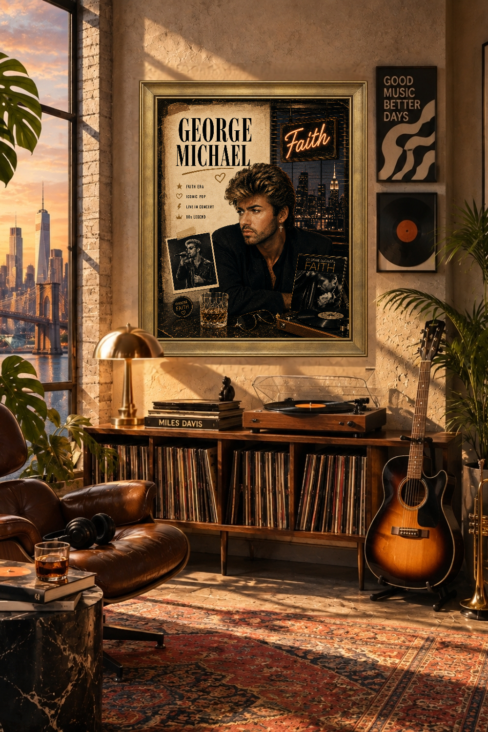 George Michael Faith Era Pop Poster, 80s Music Decor