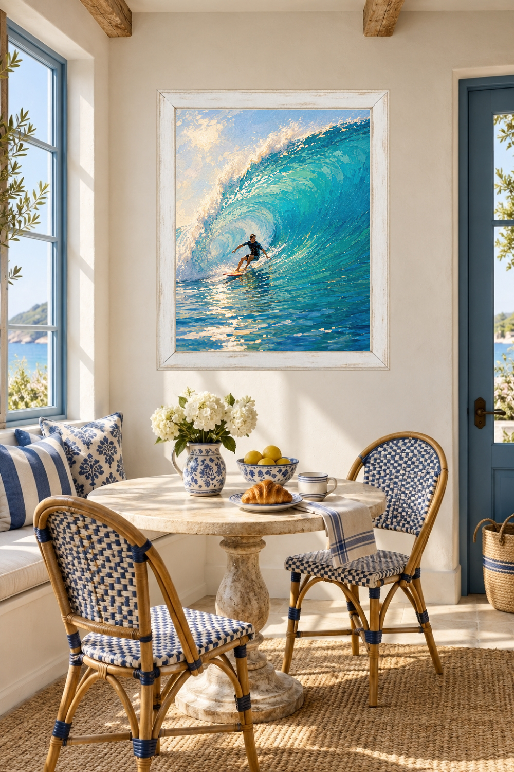 Surfing Wall Art, Ocean Wave Poster, Surfer Print, Coastal Beach Decor
