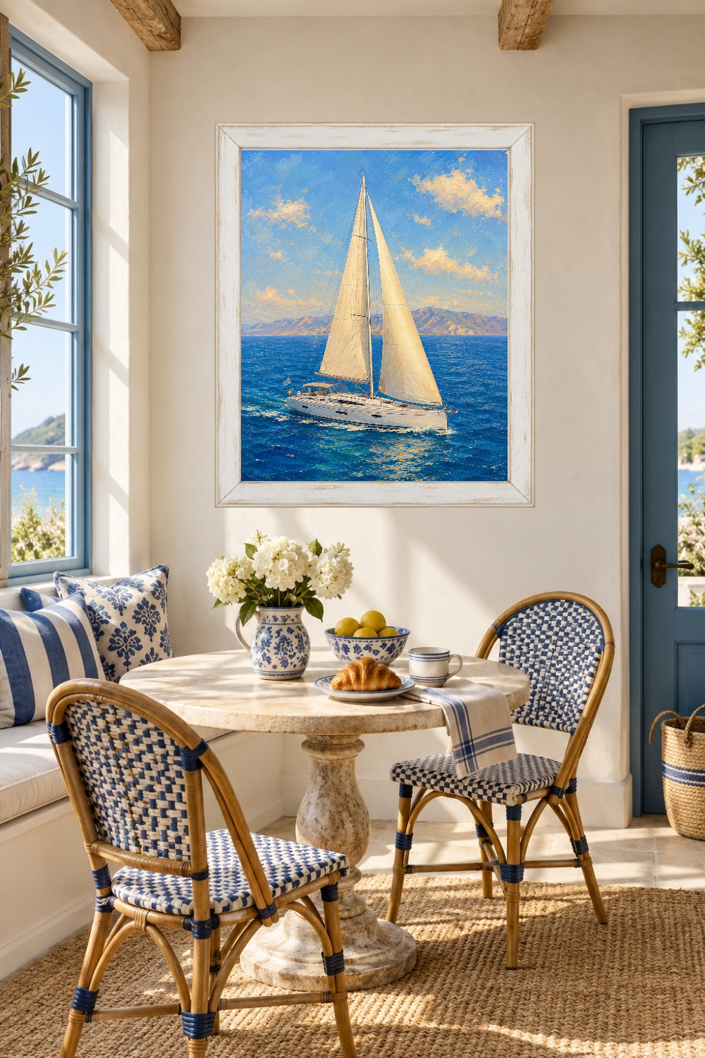 Sailboat Wall Art, Sailing Poster, Coastal Ocean Print, Nautical Decor