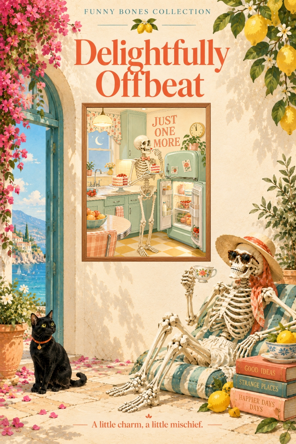 Just One More Skeleton Cake Art, Retro Cake & Midnight Snack Humor Wall Decor