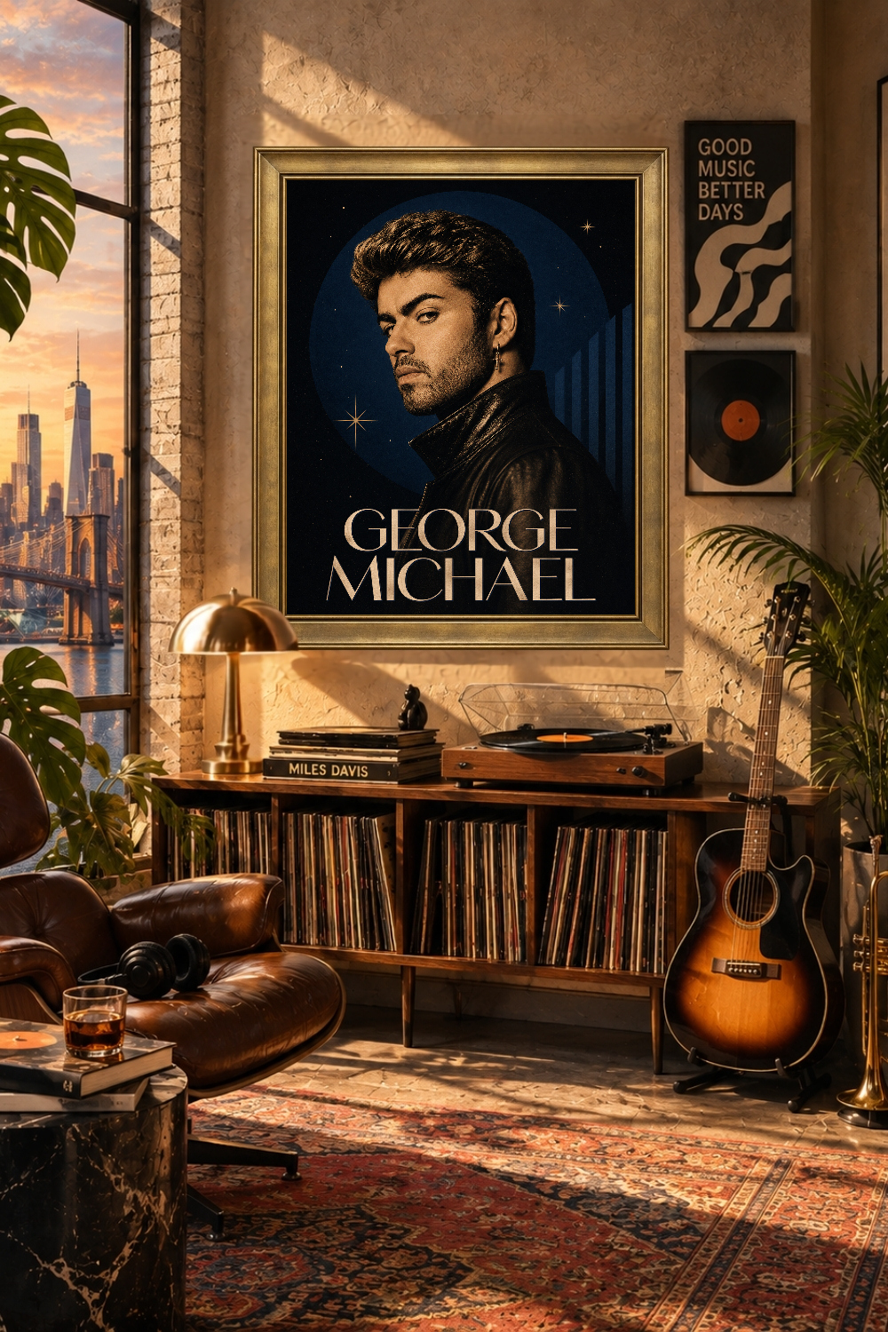 George Michael Faith Era Poster, 80s Retro Pop Singer Wall Art