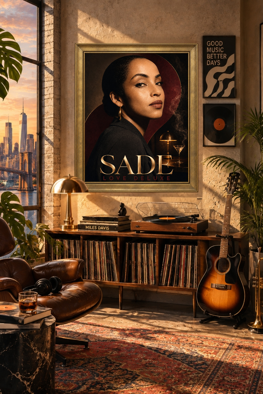 Sade Love Deluxe Poster, 90s Soul Music Decor, Elegant Portrait