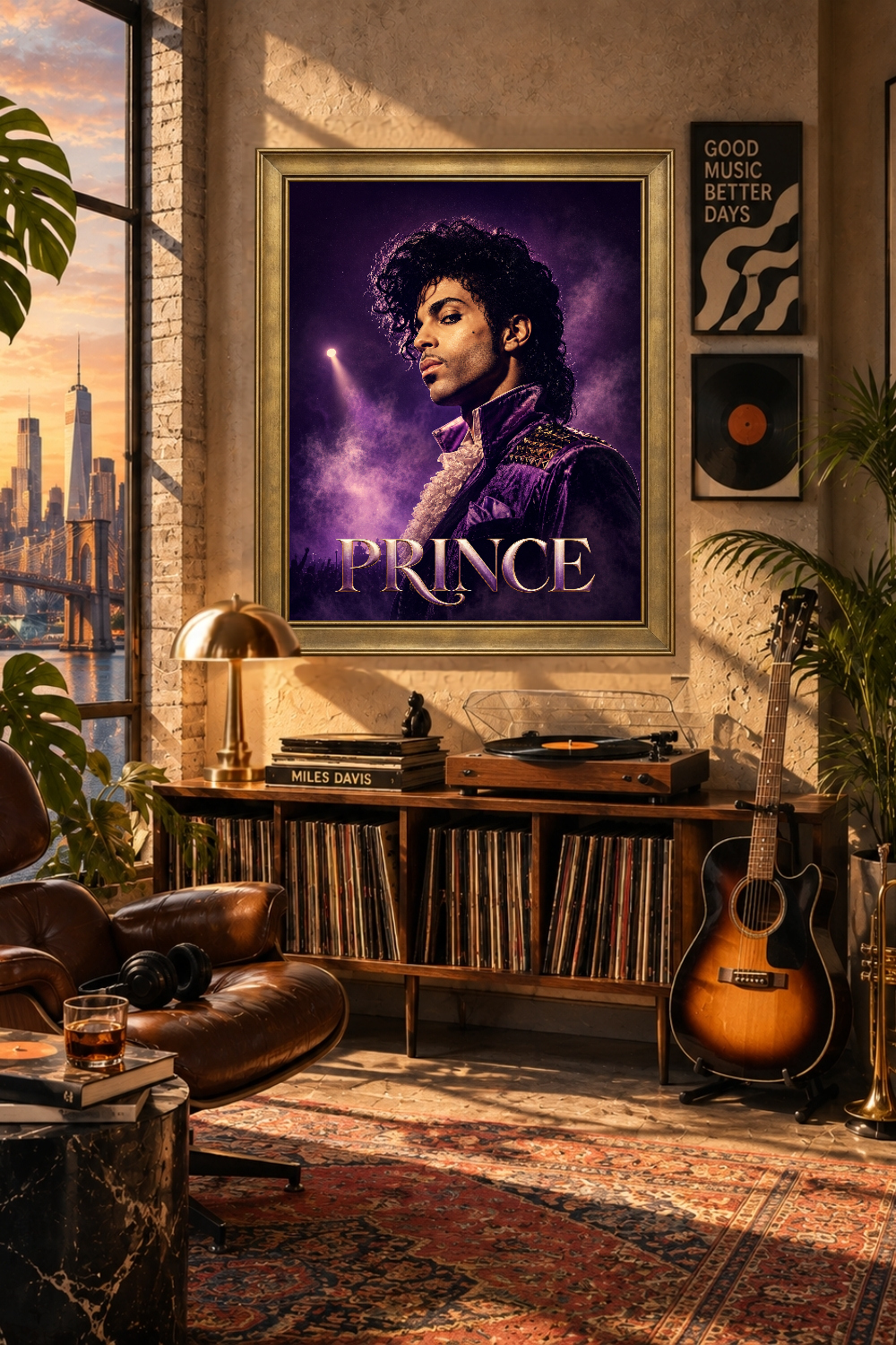 Prince Purple Rain Concert Poster, 80s Funk Rock Music Art