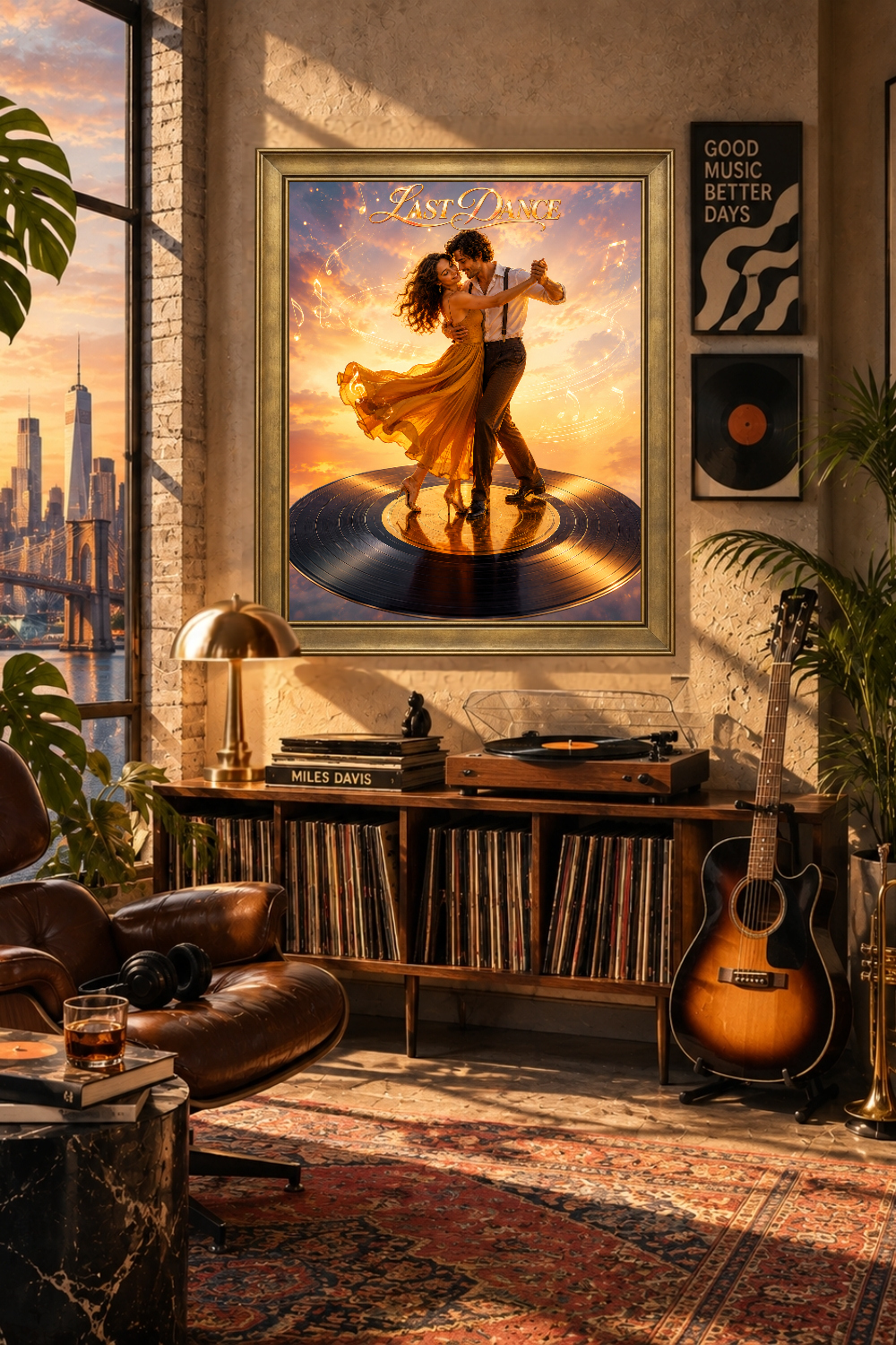 Last Dance Vinyl Record Wall Art, Romantic Couple Dancing Print
