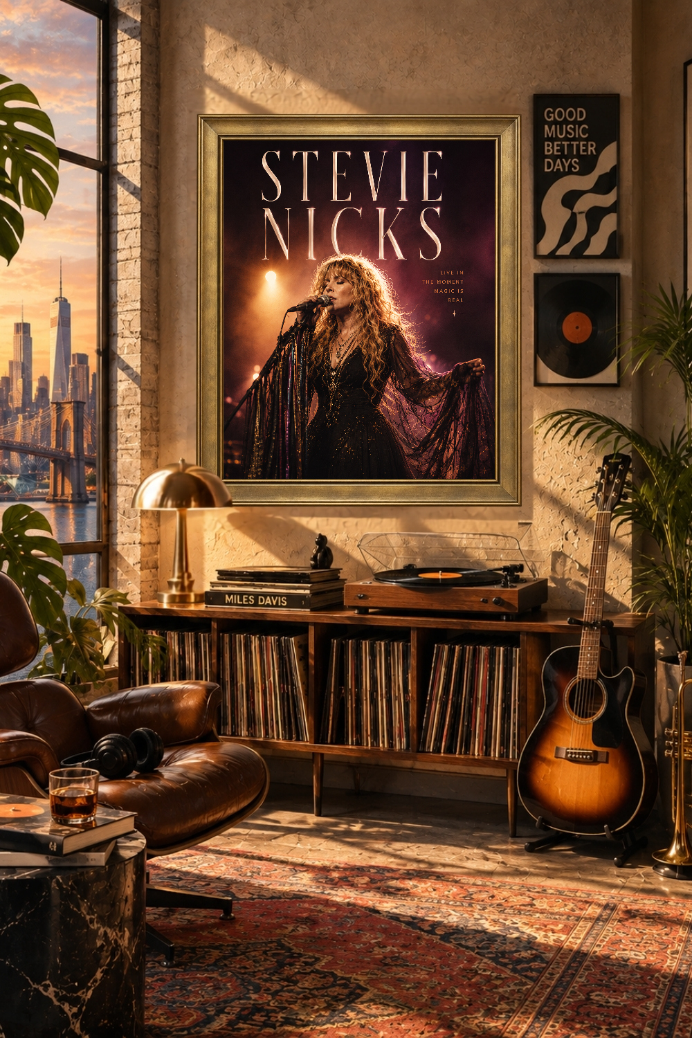 Stevie Nicks Poster, Fleetwood Mac Wall Art, Boho Rock Concert Print