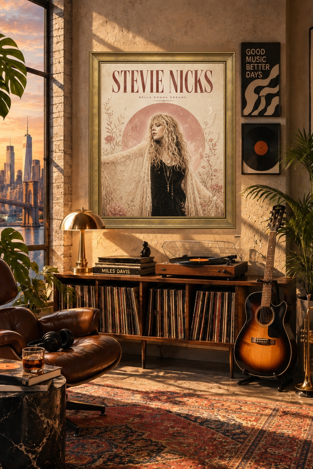 Stevie Nicks Poster, Bella Donna Wall Art, Boho Rock Print, Witchy Decor