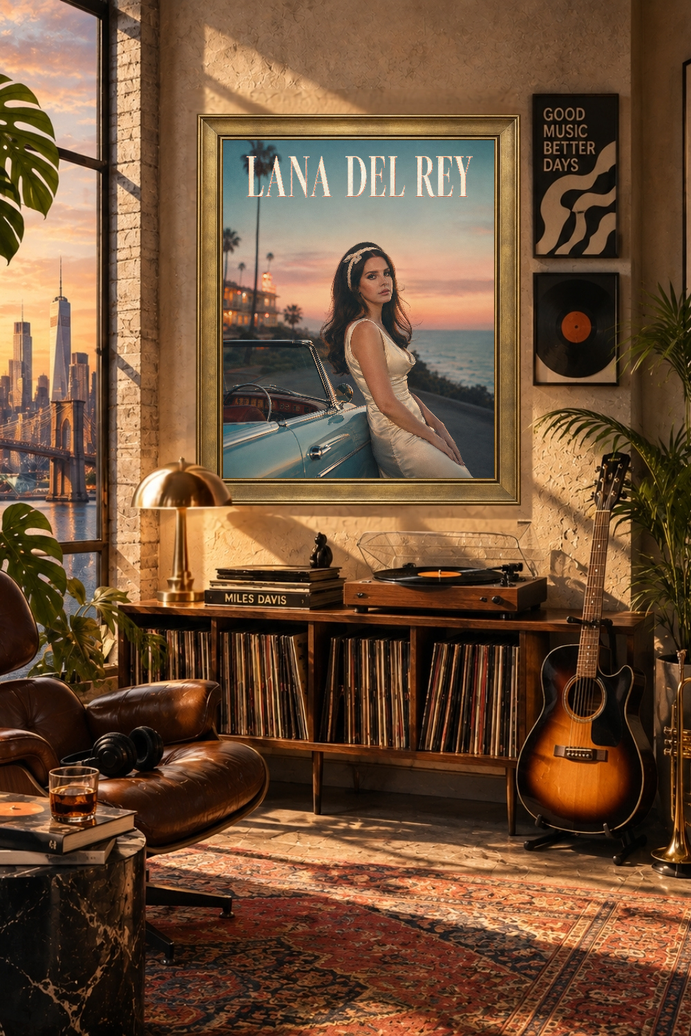 Lana Del Rey Vintage Americana Poster, California Sunset Print