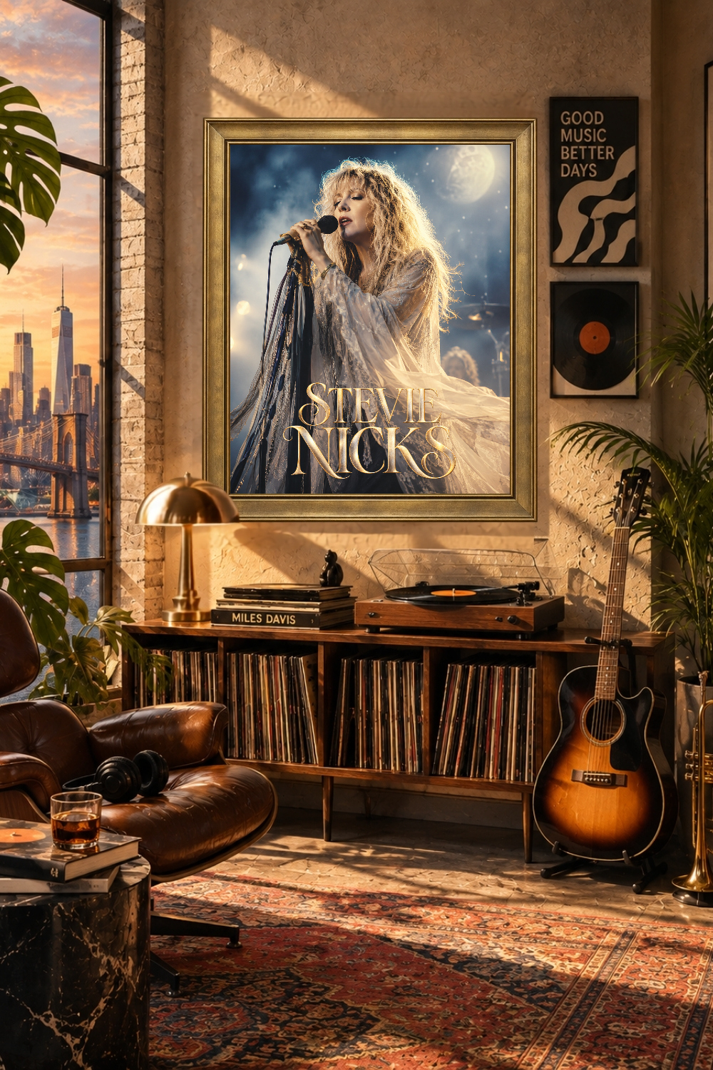 Stevie Nicks Moon Concert Poster, Boho Rock Music Print