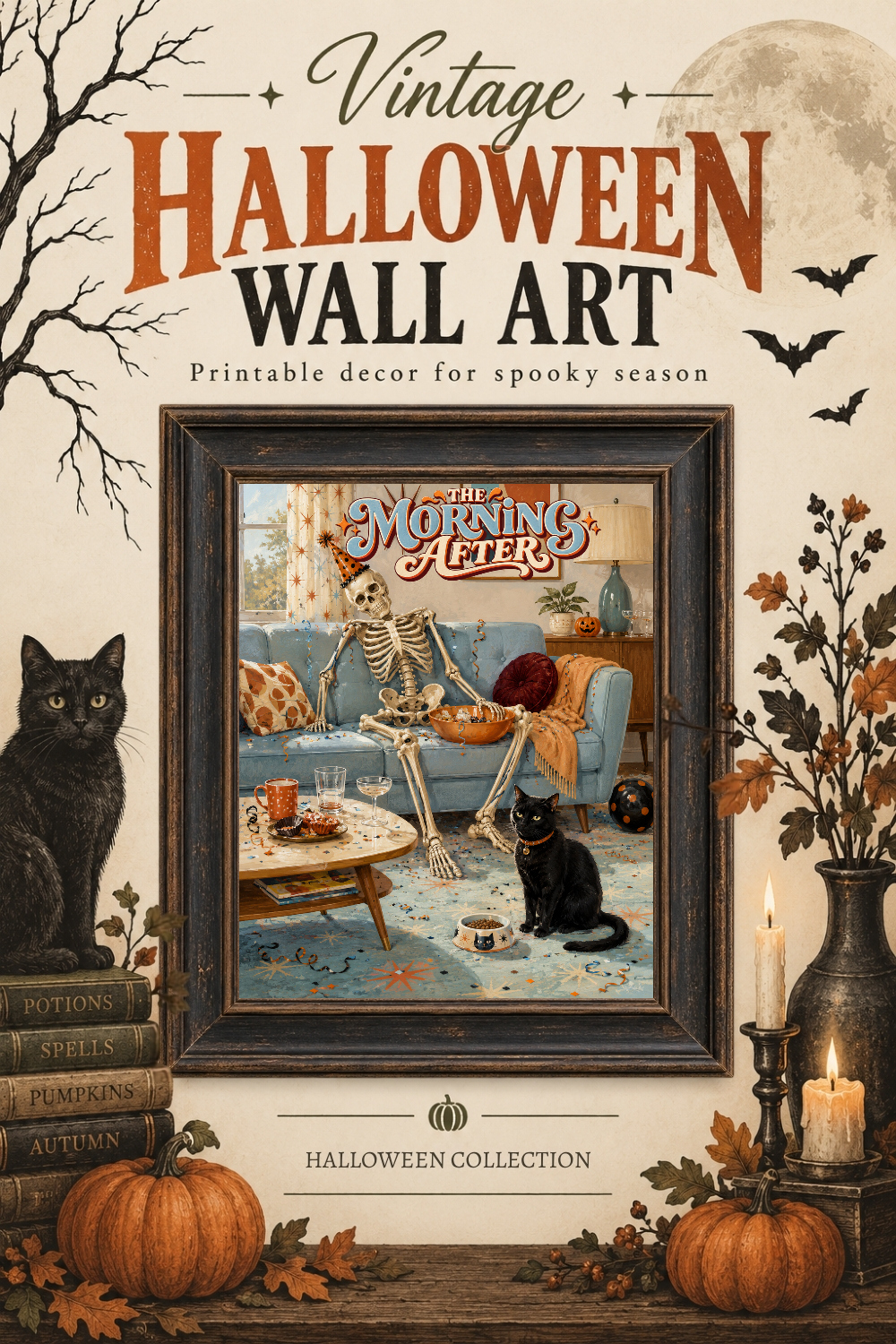 The Morning After Skeleton Wall Art, Downloadable Wall Art