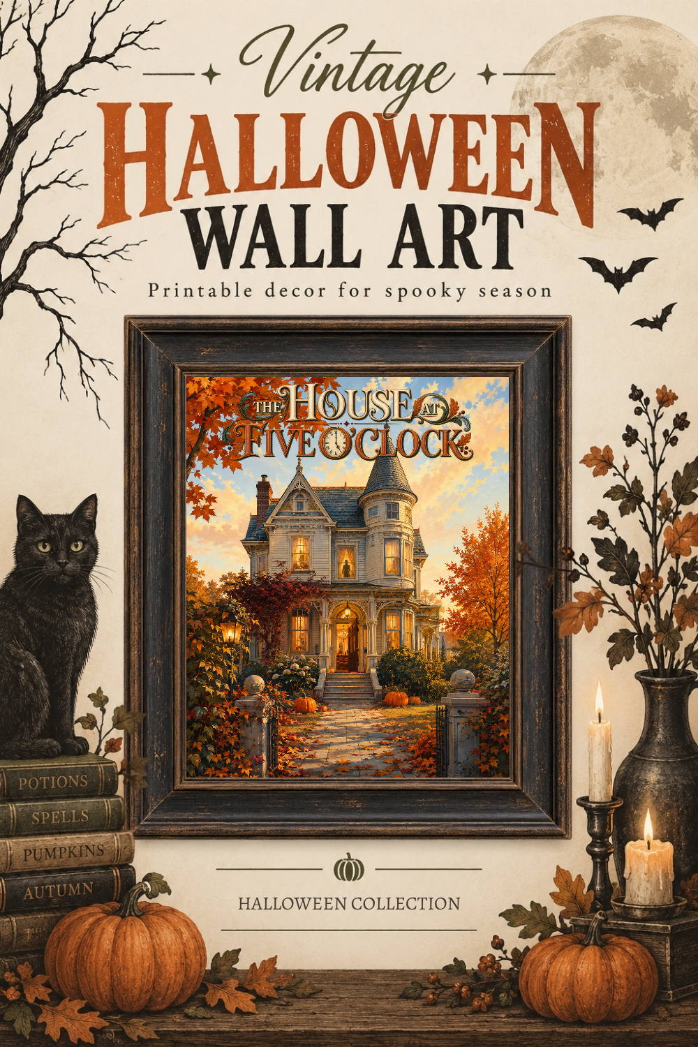 The House at Five O'Clock Wall Art, Downloadable Wall Art