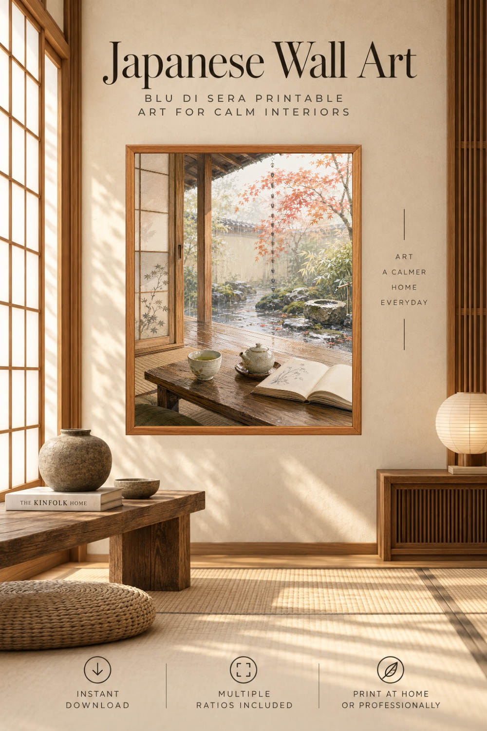 Japanese Tea Room Wall Art, Downloadable Wall Art