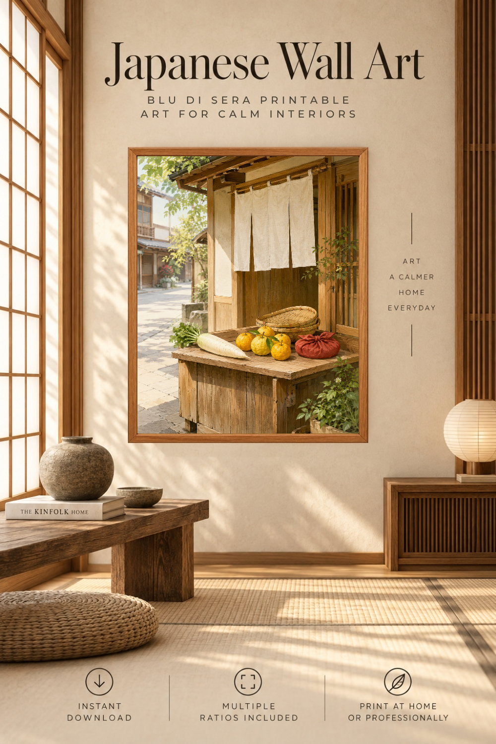 Japanese Yuzu Market Wall Art, Downloadable Wall Art