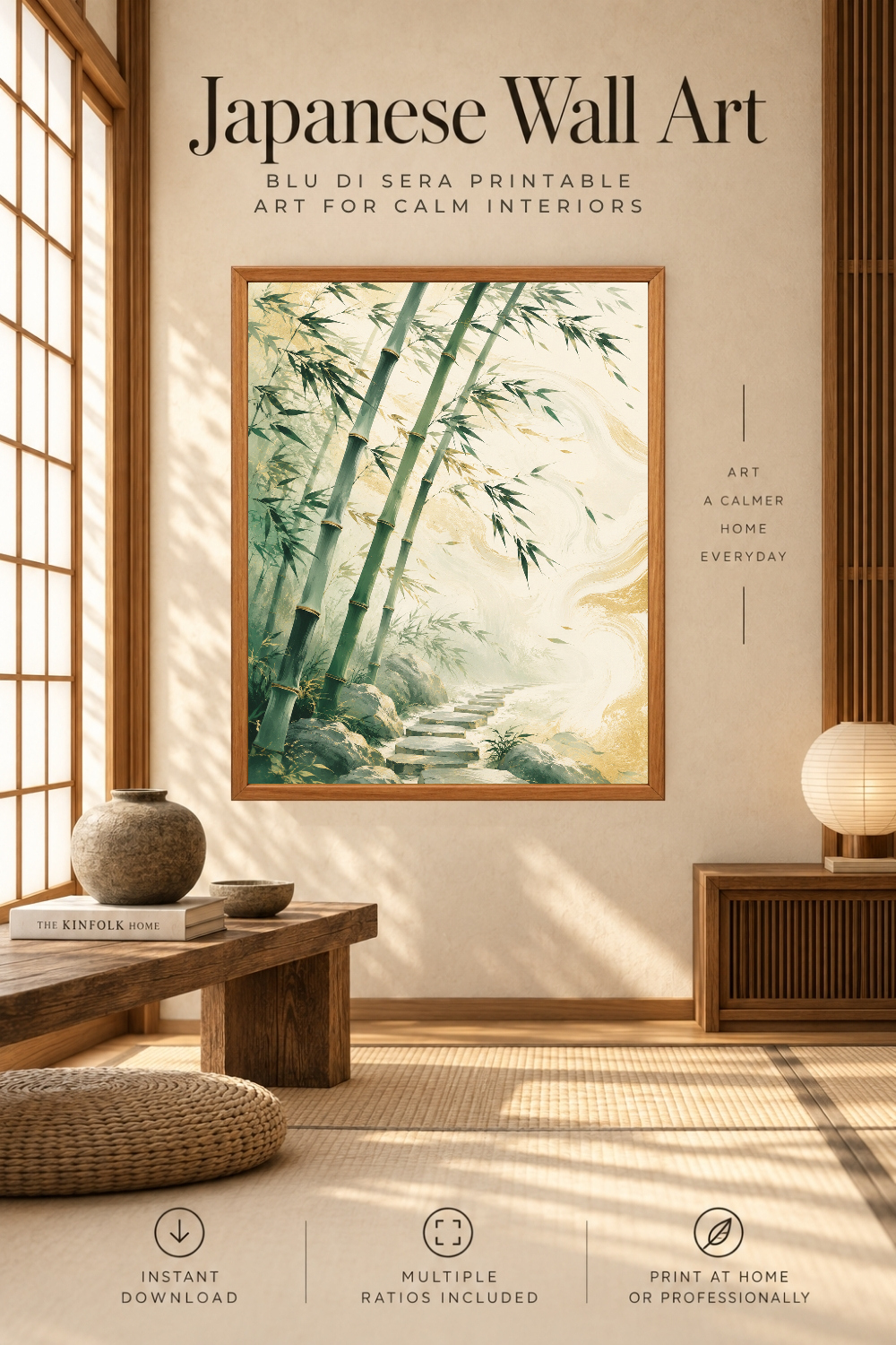 Japanese Bamboo Path Wall Art, Downloadable Wall Art