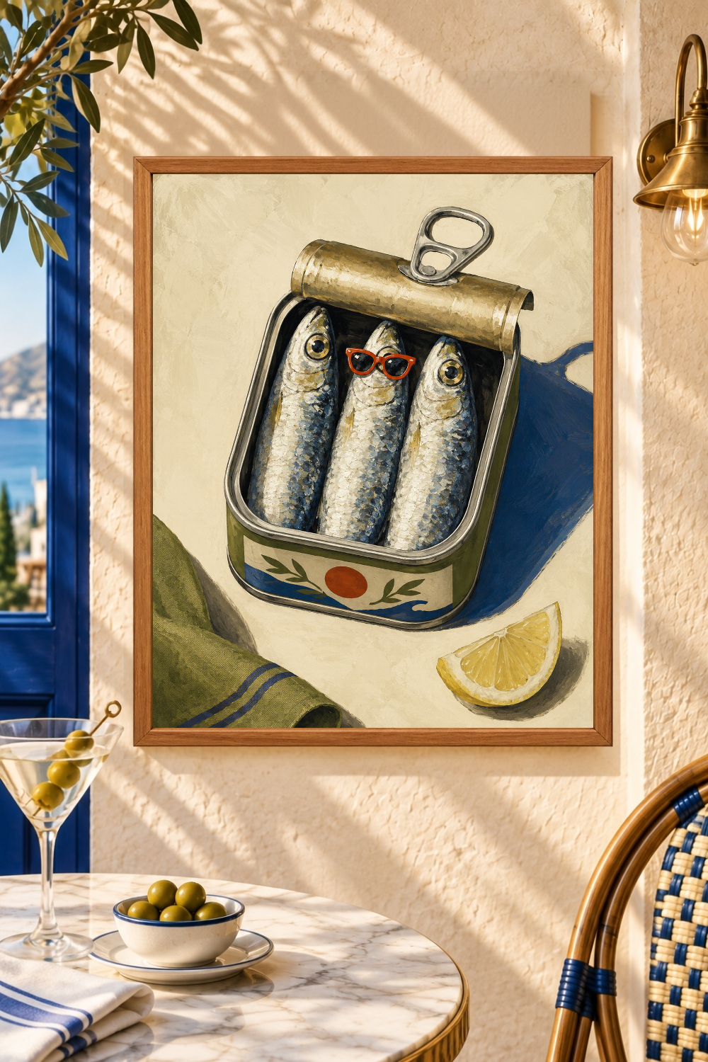 Sardine Tin Wall Art, Quirky Kitchen Print, Retro Food Decor