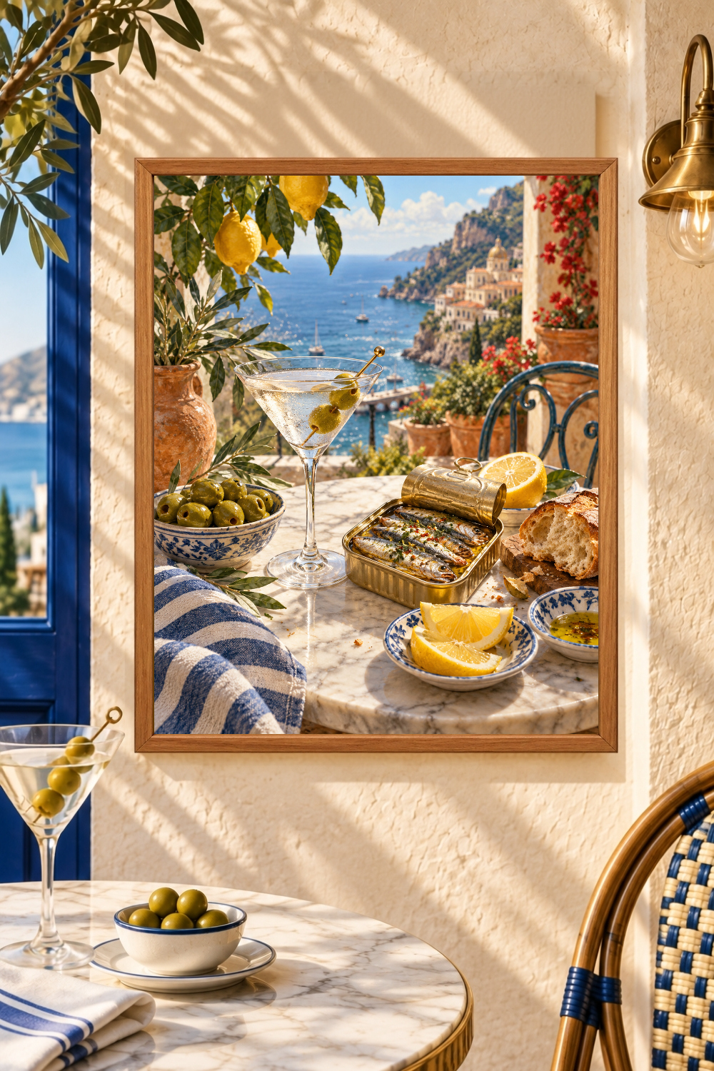 Sardine Wall Art, Tinned Fish Poster, Amalfi Coast Kitchen Print, Martini Decor